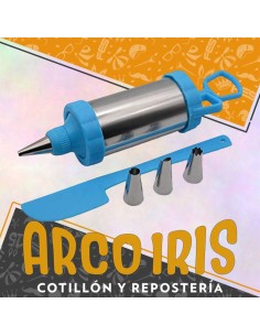 Jeringa Acero Inoxidable Xu - Para Decoracion Con 4 Boquillas Con Espatula Home Assistant Cooking Master