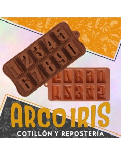 Silicona Molde Bombones Numeros - Marron Dsaza