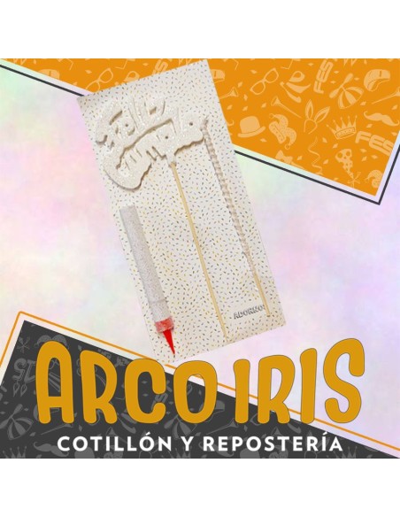 Topper Kit Frase Feliz Cumple +10-5% Con Vela Finita + Bengala Promo Por Cantidad Decorativos Cake Topper Decorativos Cake To