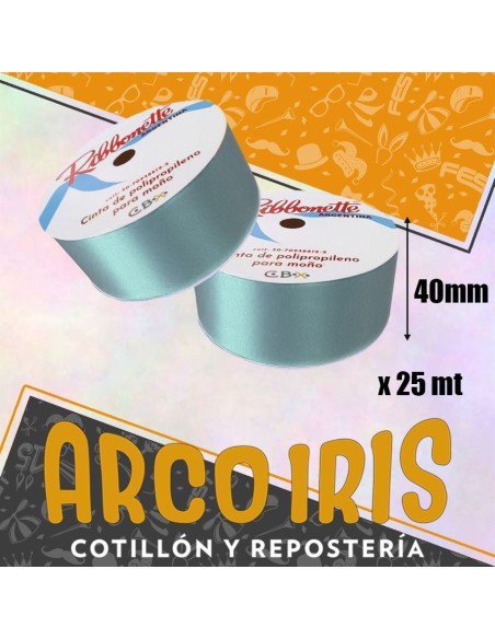 Cinta 40 X 25 Ribbonette Celeste - Polipropileno