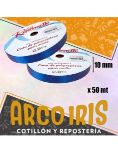 Cinta 10 X 50 Ribbonette Azul - Polipropileno