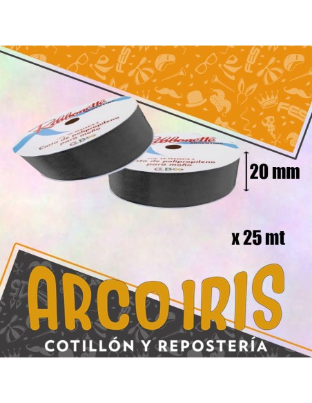 Cinta 20 X 25 Ribbonette Negro - Polipropileno