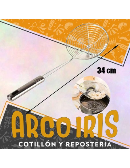 Espumadera Colador 34 Cm Acero Xu - Mango Acero 13 Cm Diametro Dzasa