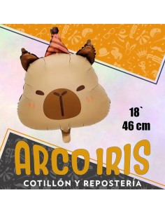 Mylar 18 Cabeza De Animales Metal/plastico Xu - 46 Cm Chino-capibara/carpincho/panda/zorro/abeja/vaca/caracol/tigre/sapo/del 2