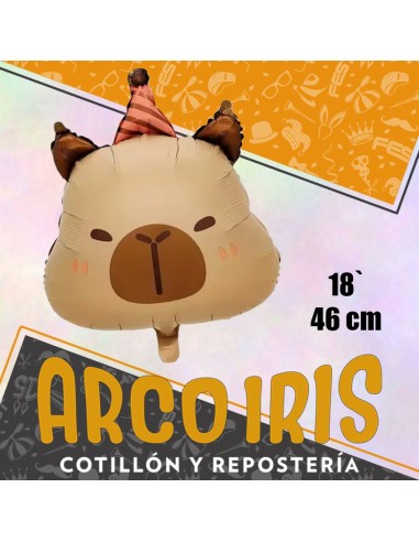 Mylar 18 Cabeza De Animales Metal/plastico Xu - 46 Cm Chino-capibara/carpincho/panda/zorro/abeja/vaca/caracol/tigre/sapo/del