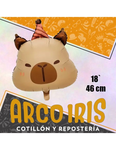 Mylar 18 Cabeza De Animales Metal/plastico Xu - 46 Cm Chino-capibara/carpincho/panda/zorro/abeja/vaca/caracol/tigre/sapo/del