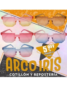 Anteojo Pixel Color En Degrade +12-5% Varios Colores Lentes Pixel Rojo-rosa-violeta-marron-azul Combinado Promo Por Cantidad