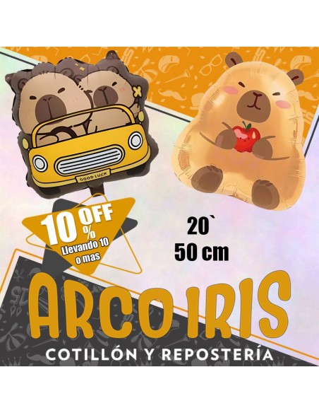 Mylar 20 Personaje Capibara Xu +10-10% Silueta 50 Cm Carpincho