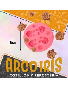 Silicona Molde Flor Rosas 7 Flores-silicona Rosa Redonda 8 Cm Diametro