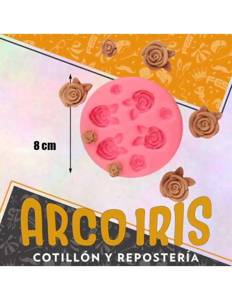 Silicona Molde Flor Rosas 7 Flores-silicona Rosa Redonda 8 Cm Diametro