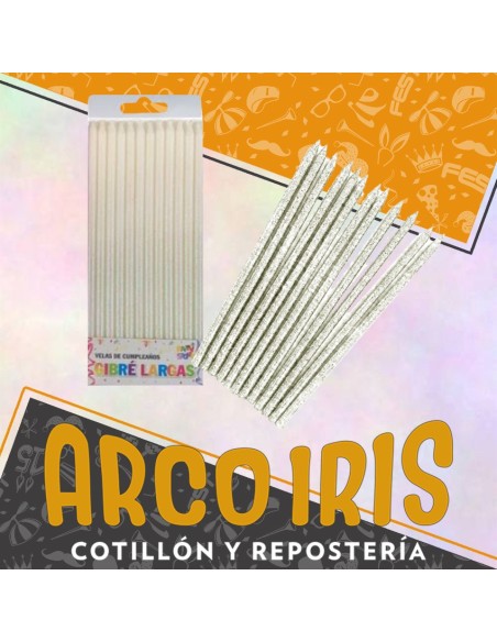 Vela Finita Gibre Larga Blanca X 12 - Party Store