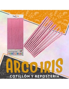 Vela Finita Gibre Larga Rosa X 12 - Party Store