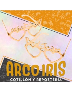 Anteojo Corazon Dorado Bride Team X 12 - Plastico Metal