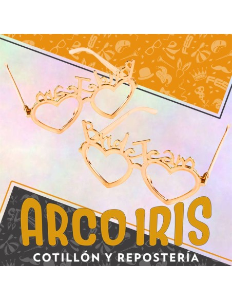 Anteojo Corazon Dorado Bride Team X 12 - Plastico Metal