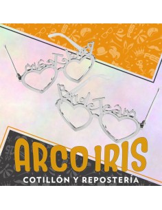 Anteojo Corazon Plateado Bride Team X 12 - Plastico Metal