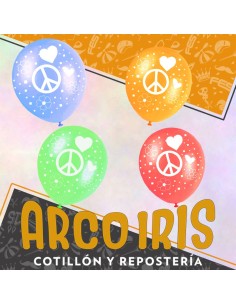 Globo Estandar 12 X 12 - Simbolo De La Paz Full Impresos