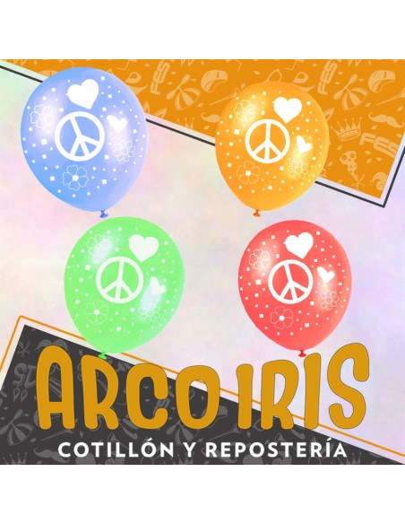 Globo Estandar 12 X 12 - Simbolo De La Paz Full Impresos