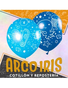 Globo Estandar 12 X 12 - Fondo Submarino Full Impresos Fondo Del Mar