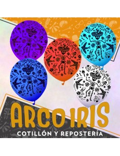 Globo Estandar 12 X 12 - Dia De Los Muertos Full Impresos