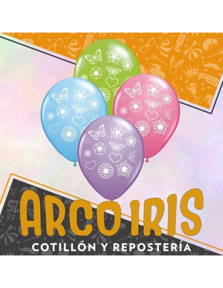 Globo Estandar 12 X 12 - Flores Full Impresos