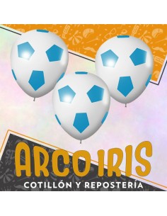 Globo Estandar 12 X 12 - Gajos Celeste Full Impresos