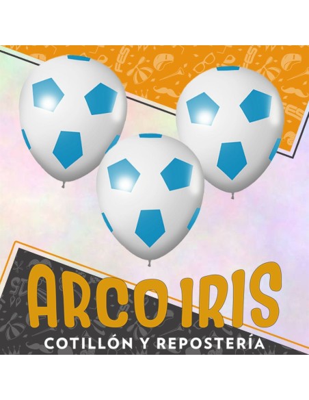 Globo Estandar 12 X 12 - Gajos Celeste Full Impresos