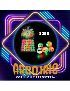 Luminoso Anillo Fluo Led X 36 - Caja Varios Modelos Con 3 Led Goma Fluo