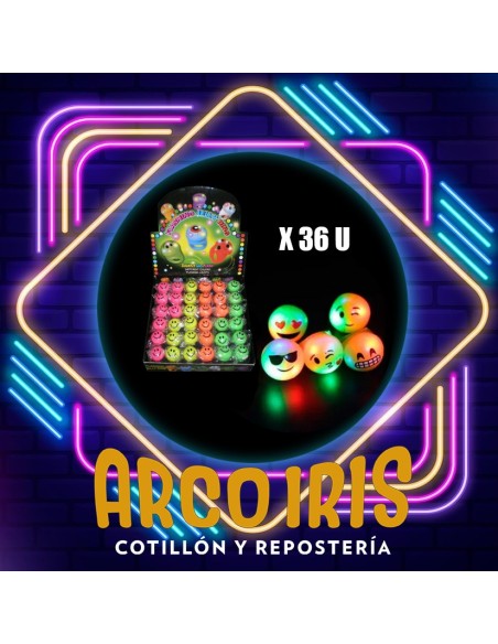 Luminoso Anillo Fluo Led X 36 - Caja Varios Modelos Con 3 Led Goma Fluo
