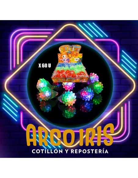 Luminoso Anillo Cristal Led X 60 - Caja Varios Modelos Con 3 Led Goma Cristal