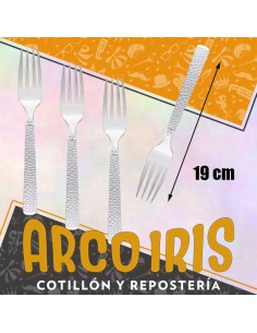 Cubiertos Tenedor Plastico Plata X 12 - 19 Cm Cutlery