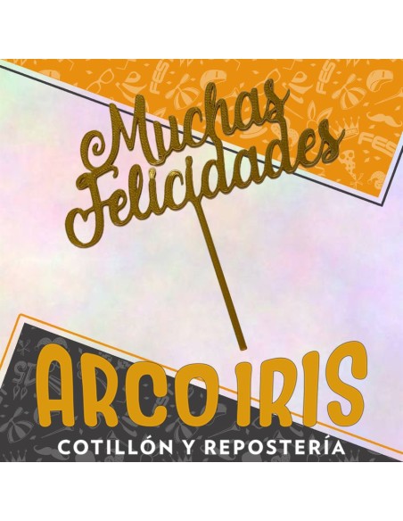 Topper Plastico Muchas Felicidades Circular Flotante