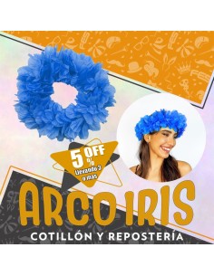 Vincha Hawaiana Premium Azul Xu +3-5% Promo Por Cantidad Primavera-vincha Clavel Seda-