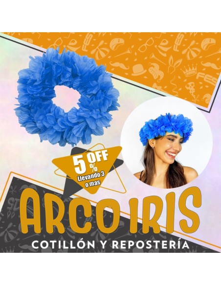 Vincha Hawaiana Premium Azul Xu +3-5% Promo Por Cantidad Primavera-vincha Clavel Seda-