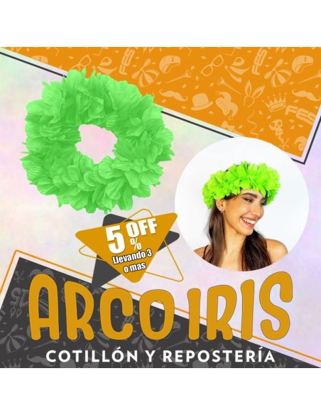 Vincha Hawaiana Premium Verde Manzana Xu +3-5% Promo Por Cantidad Primavera-vincha Clavel Seda-