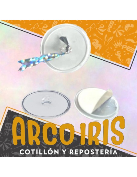 Topetinas 3cm. Autohadesiva X 100 - Transparente/blanca Redondas