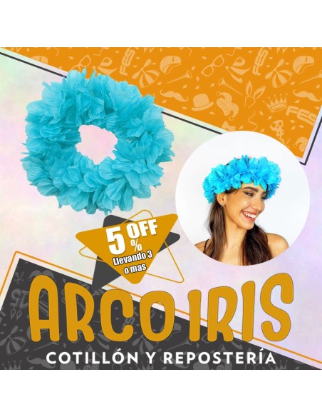 Vincha Hawaiana Premium Celeste Xu +3-5% Promo Por Cantidad Primavera-vincha Clavel Seda-