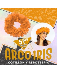 Vincha Hawaiana Premium Naranja Xu +3-5% Promo Por Cantidad Primavera-vincha Clavel Seda-