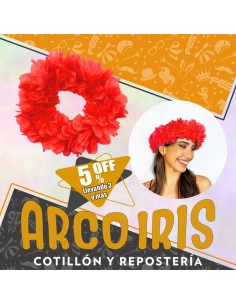 Vincha Hawaiana Premium Roja Xu +3-5% Promo Por Cantidad Primavera-vincha Clavel Seda-