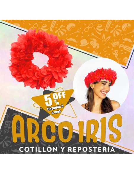 Vincha Hawaiana Premium Roja Xu +3-5% Promo Por Cantidad Primavera-vincha Clavel Seda-