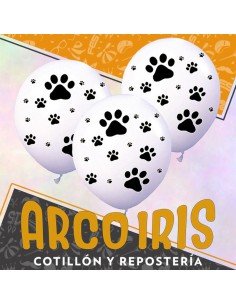 Globo Estandar Huellita Blancas 12 X 8 - Full Impresos Tuky Standard