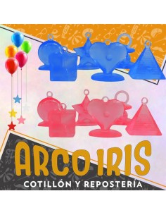 Anclaje Cristal X 12 - Rosa Celeste Cristal Pesita Para Globos Stasio