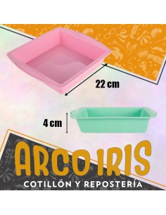 Silicona Molde Torta Cuadrada 22 Cm X 4 Cm De Alto Dsaza