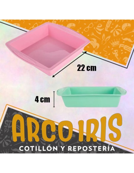 Silicona Molde Torta Cuadrada 22 Cm X 4 Cm De Alto Dsaza
