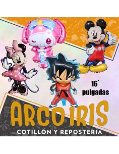 Mylar 16 Personajes Forma Metal Xu - Varios Motivo Y Formas - Globo Metalizado Papel-bob Esponja-picachu-minnie-mickey-melod 2