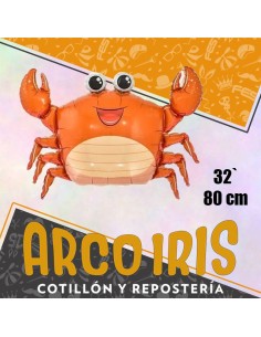 Mylar 32 Fondo De Mar Metal Xu - 80 Cm Cangrejo Globo Metalizado Papel