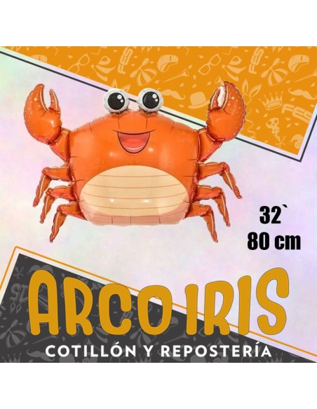 Mylar 32 Fondo De Mar Metal Xu - 80 Cm Cangrejo Globo Metalizado Papel