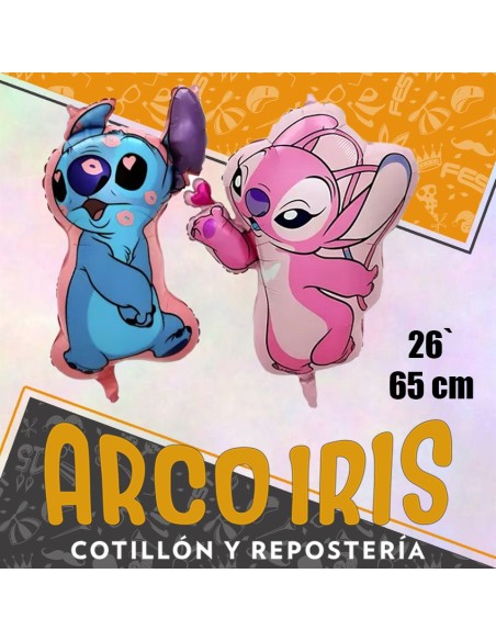 Mylar 26 Personaje Stitch Cabeza/cuerpo Metal Xu - 65 Cm Stitch - Angel-globo Metalizado Papel