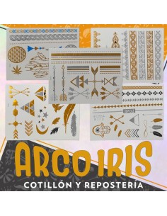 Tatuajes Hippie X 6 Planchas-tattoo -party Store-halloween-