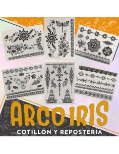 Tatuajes Negros X 6 Planchas-tattoo -party Store-halloween-