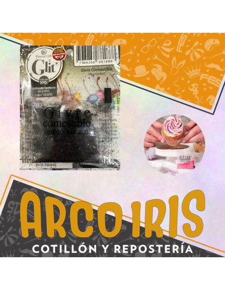 Gliter Comestible Negro X 4 Unidades -pastelar- Pascua